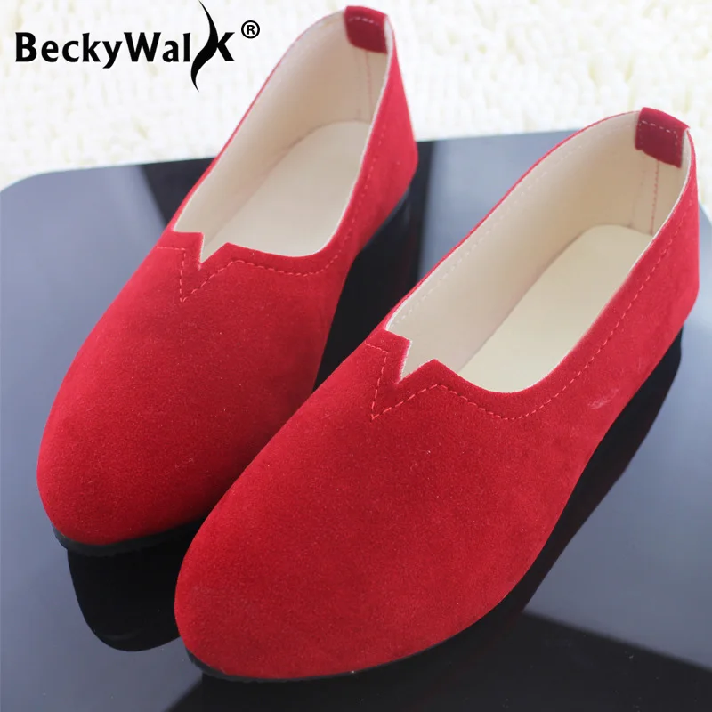 Женские весенние лоферы из флока удобные туфли на плоской подошве балетки ярких