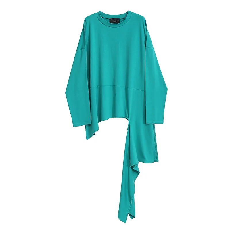 

Spring New Design Top Solid O Neck Pullover Full T-shirt Bottoming Women C835