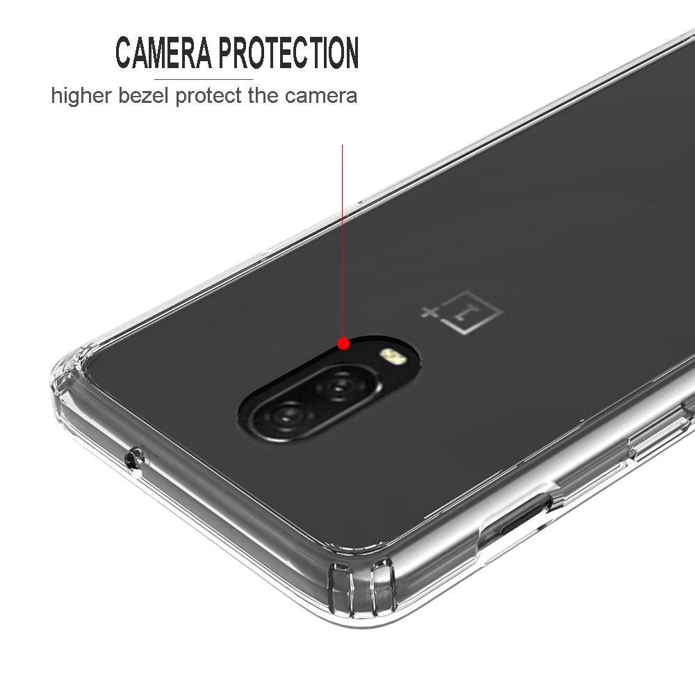 Для OnePlus 6 Чехол 7 Pro 7T 6t 5T ударопрочный чехол для 7T Pro кристально прозрачный жесткий чехол для задней панели телефона 1+ 7 5t
