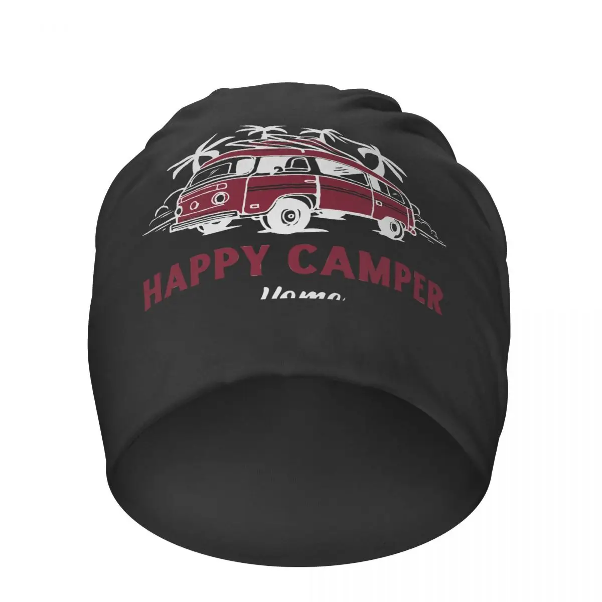 

Happy Camper Home Adult Beanies Pullover Cap Outdoor Go Camping Bonnet Hat Warm Polyester Skullies Beanies Ski Winter Hat
