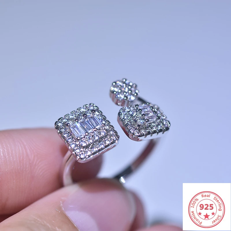 Настоящий бренд серебро 925 пробы бриллиантовое кольцо для женщин Anillos Bizuteria