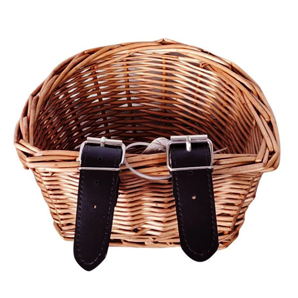 

High Quality Rattan Bike Basket Bicycle Front Basket Multifunction Removable Waterproof Handlebar Basket Storage Container