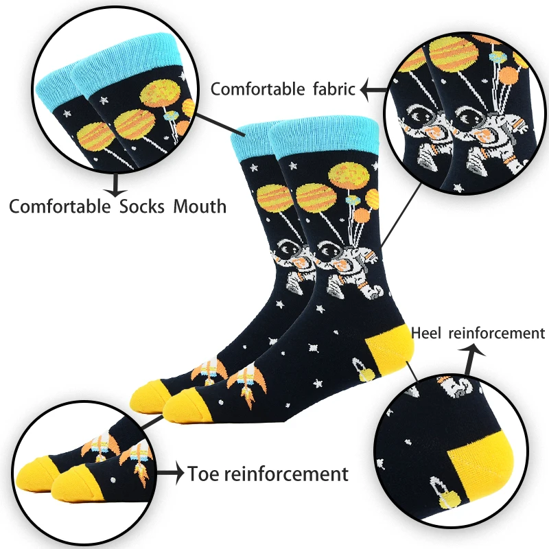 Creative Fashion High Quality Harajuku Kawaii Happy Clown Socks Animal Kangaroo Parrot Animal Colorful Print Funny Socks