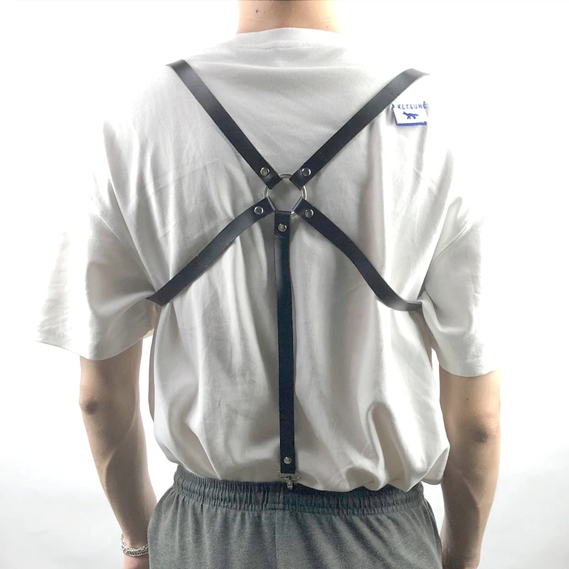 Фетиш мужские нагрудные ремни регулируемые кожаные топы БДСМ бондаж поясная