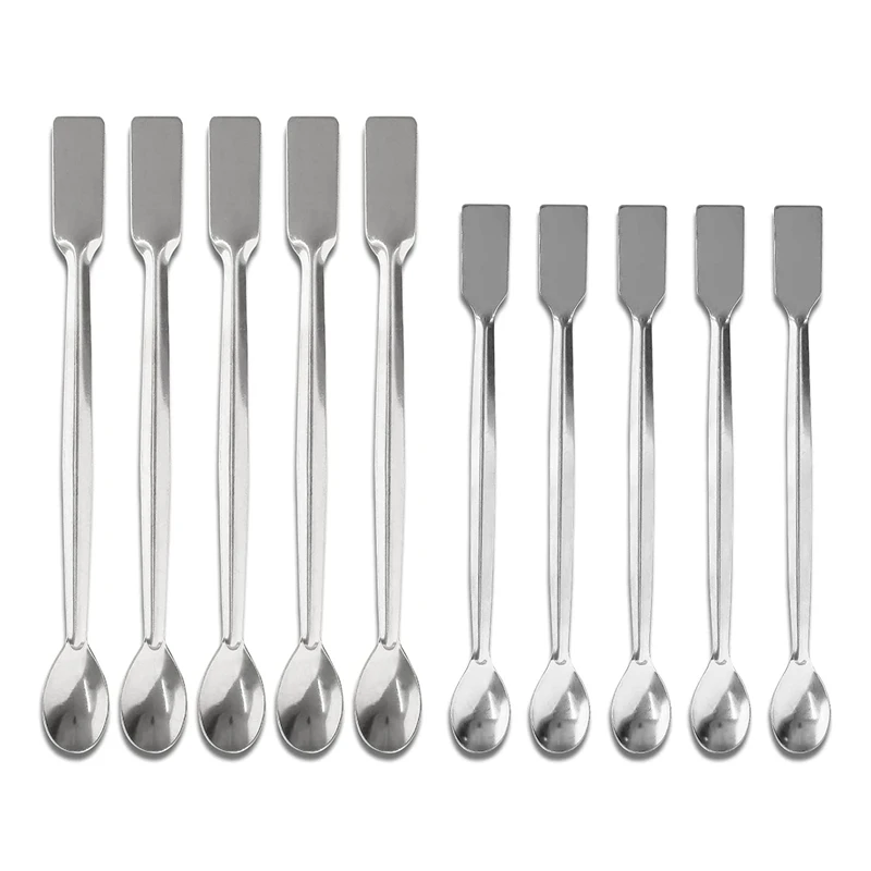 

Stainless Steel Lab Scoop 10 PCS Double Ended Lab Spoon Mini Laboratory Spatula For Reagent Sampling Mixing Measuring