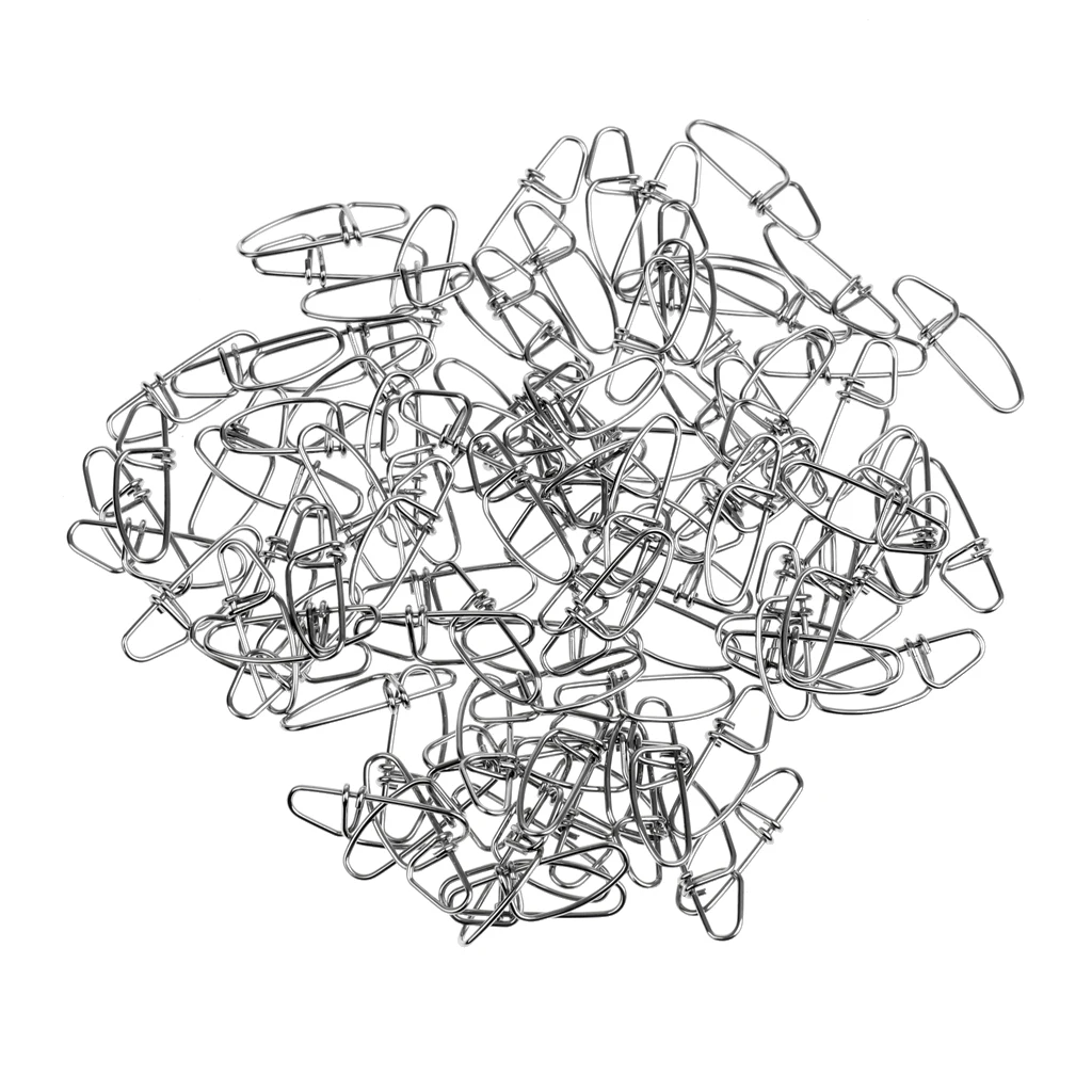 

100pcs Fishhooks Nice Fastlock Snap Fishing Barrel Swivel Safety Snaps Hooks Tackle