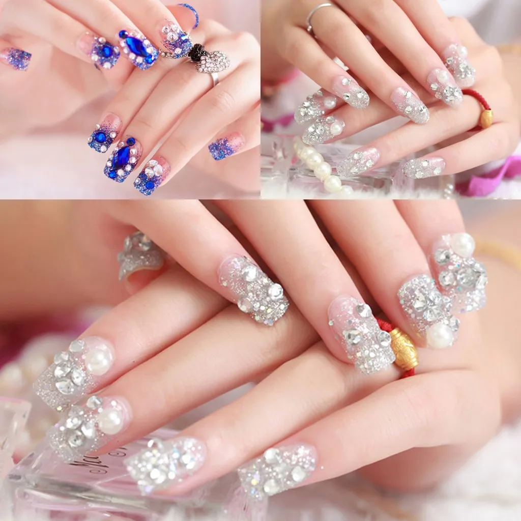 24 шт. искусственные Типсы для маникюра искусственный жемчуг|Накладные ногти| |