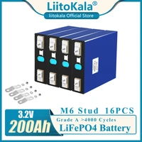 16pcs liitokala new 3 2v 200ah lifepo4 battery with qr code lfp lithium solar 12v 24v 202ah cells not 280ah ev marine rv golf