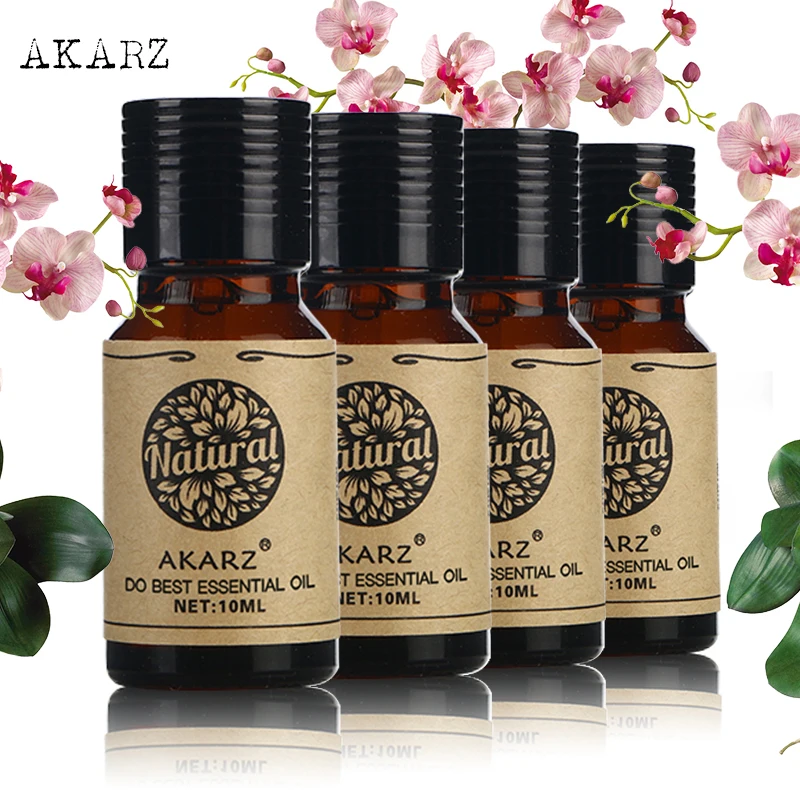 

AKARZ Lotus Violet Musk Clove Essential Oil Pack for Aromatherapy, Massage,Spa, Bath 10ml*4