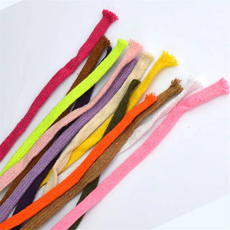 Хлопчатобумажная Веревка 10 мм витая плоская плетеная веревка многоцветная для
