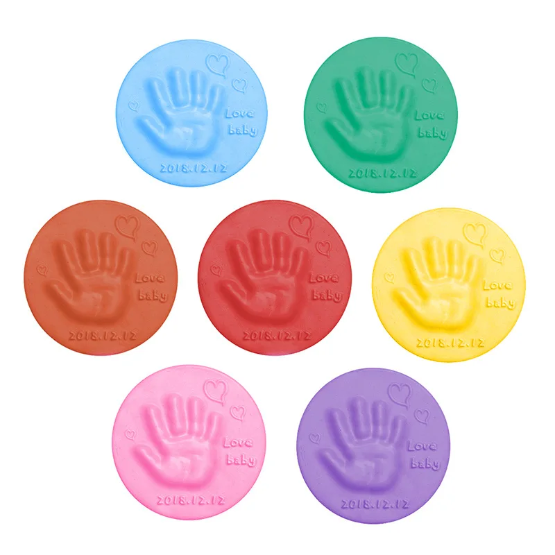 Soft Clay DIY Newborn Baby Souvenirs Hand Print Footprint Non-Toxic Clay Kit Casting Parent-Child Hand Ink Pad Fingerprint Toys