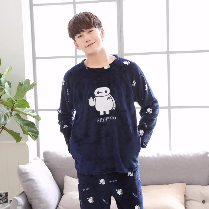 2020 Пижама для влюбленных женская и мужская плюшевая теплая осенне-зимняя плотная