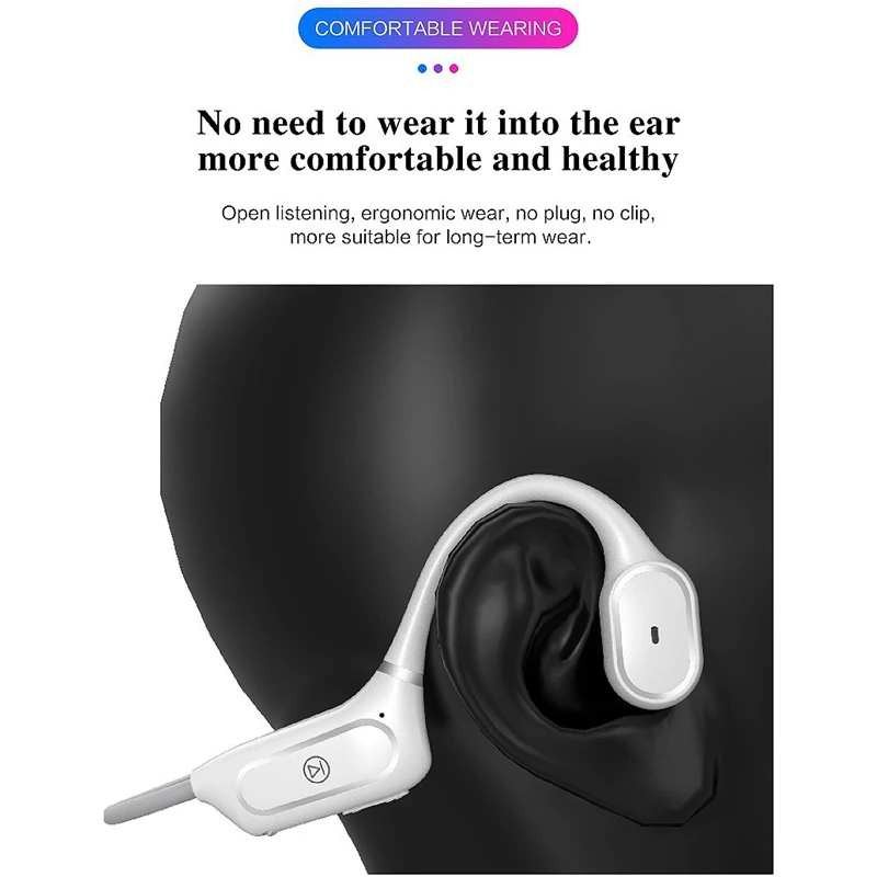 Bluetooth 5 0 костной проводимости гарнитура умный пресс наушники с микрофоном IP55