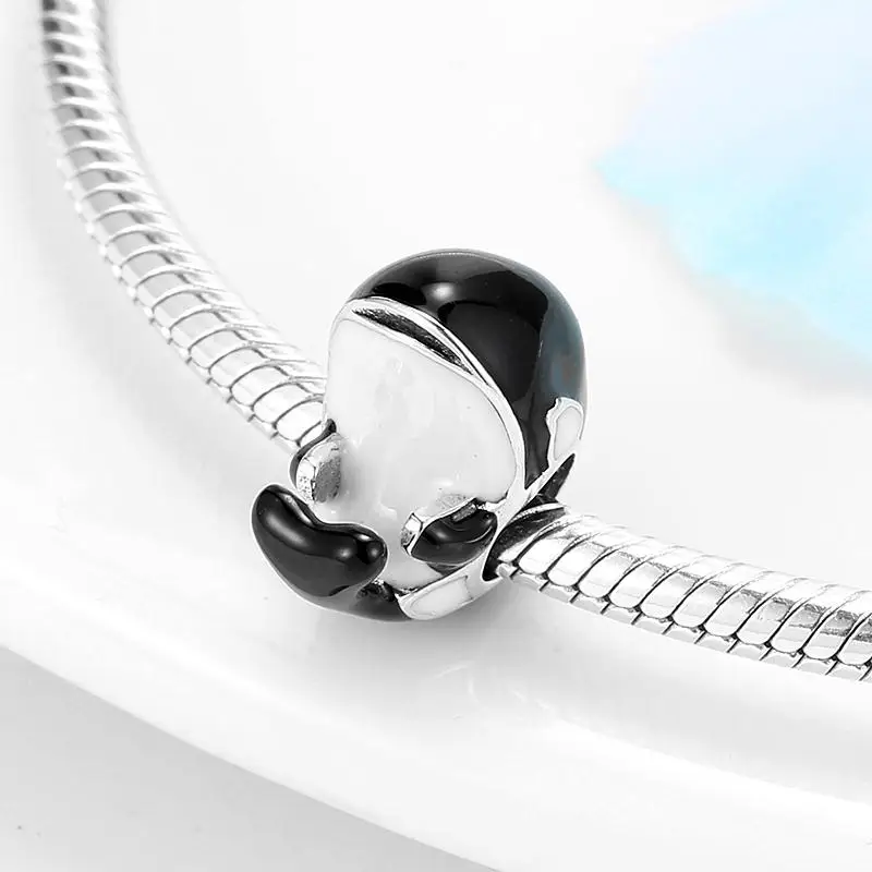 100% 925 стерлингового серебра черный бисер милые морским обитателям китов очаровательный подрходит к