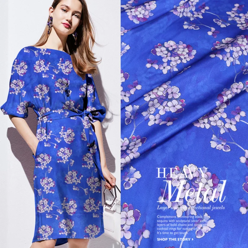 

Шелк тутового шелкопряда спандекс стрейч сатин ручной работы DIY Цифровая печать дышащие удобные шаровары брюки комбинезон ткань