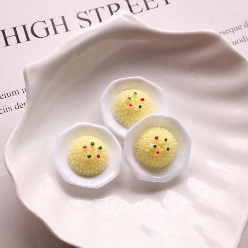 10 шт. добавки для слаймов Boxi милые Подвески из смолы в виде яйца гамбургера новый