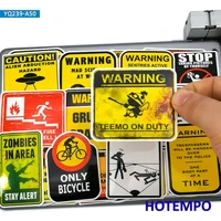 50pcs traffic warning signs spoof funny laptop phone skateboard bike motorcycle car stickers pack for diy guitar luggage sticker