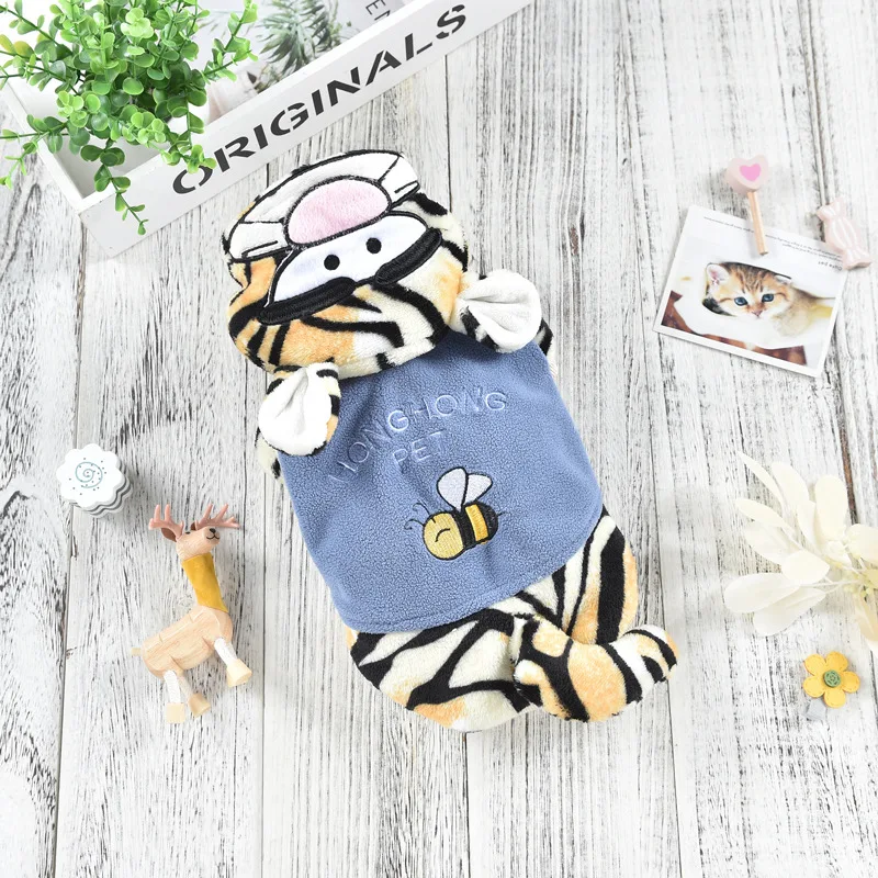 

Tiger Shaped Autumn and Winter Dog Clothing Pet Dog Clothes Cute Pet Costume Clothes for Small Disfraz Halloween Para Perros