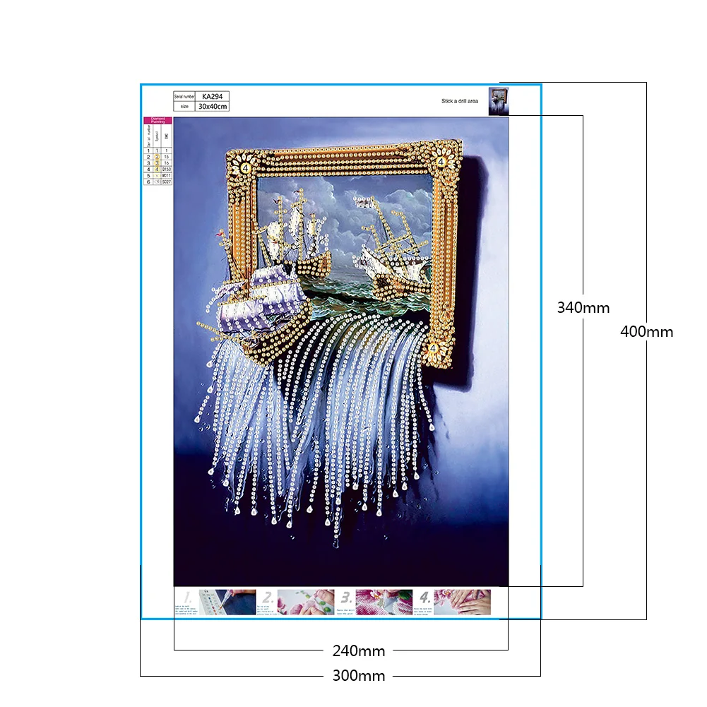Картина из страз 5D &quotсделай сам&quot водопад специальная форма полная мозаика