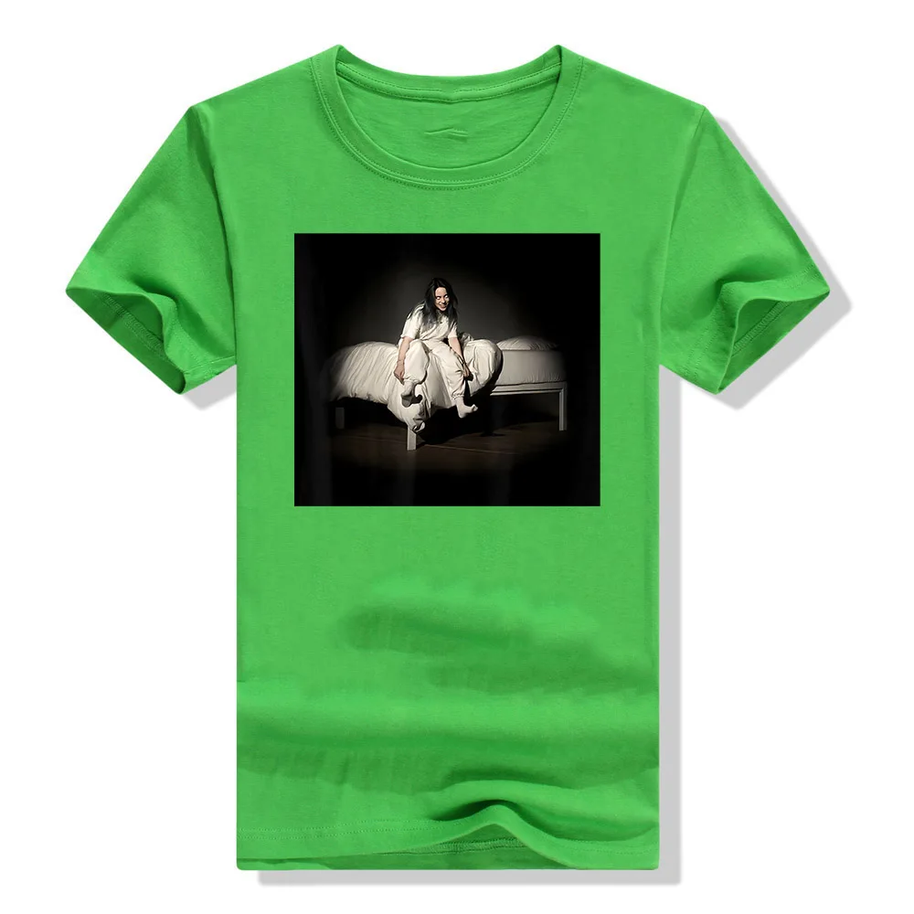 Зеленый Черная футболка Billie Eilish Sweet Dreams S 3Xl Подарочная футболка на день рождения - Цвет: Зеленый