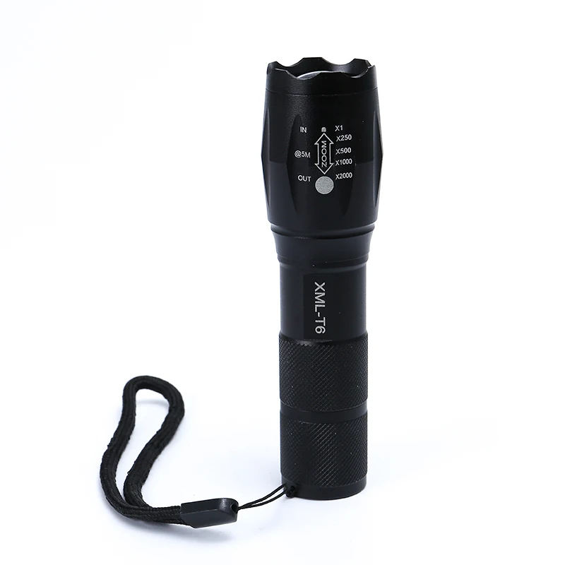 Классический черный Портативный 5000 люмен XML T6 Zoom прожектор светодиодный фонарик