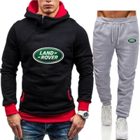 landrovev carlogo menssportswear suit personality diagonal zipper sweater trousers leisure fitness jogging 2021 autumn fashion