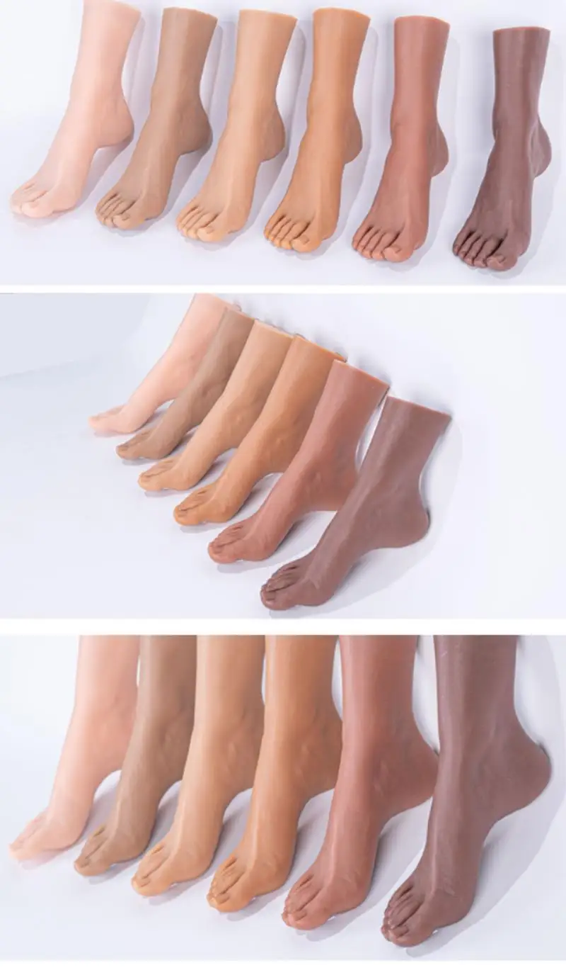 6 цветов Реалистичные Модели ног отображает манекен обуви носки маникюр Рисунок