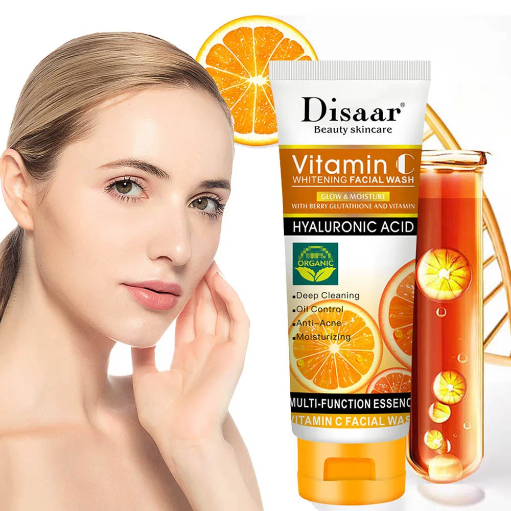 

Уход за кожей, витамин C, Отбеливающее средство для мытья лица, средство для жирной кожи, против акне, гиалуроновая кислота, увлажняет кожу, о...