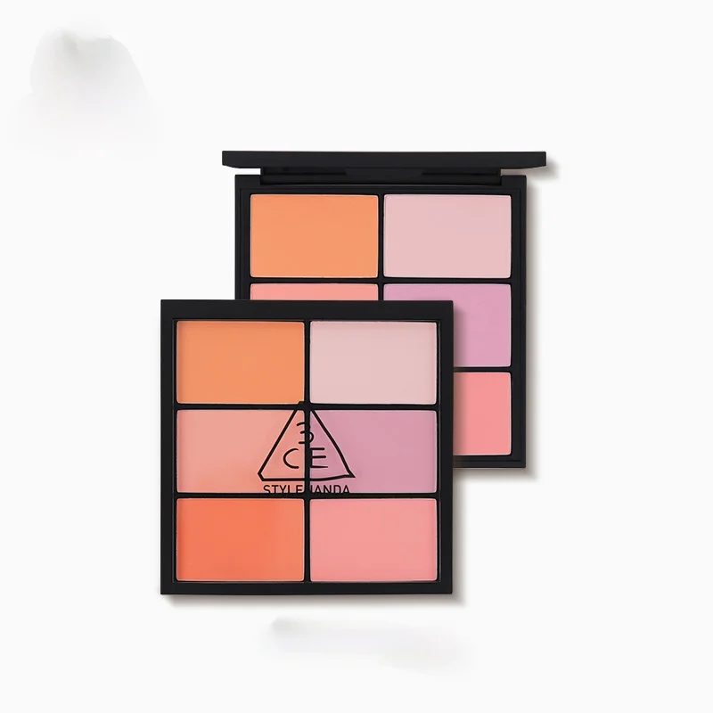 

TT Six-Color Cheek Color Plate Dry Rose Honey Peach Blush Eye Shadow Repair Multi-Purpose Plate