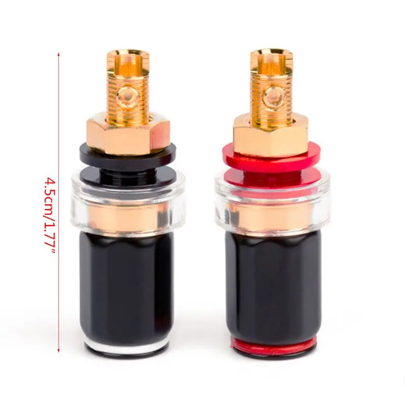 4pcsTerminal зажимный винт 4 мм Медь контрольные выводы вилки типа банан гнездо HI END