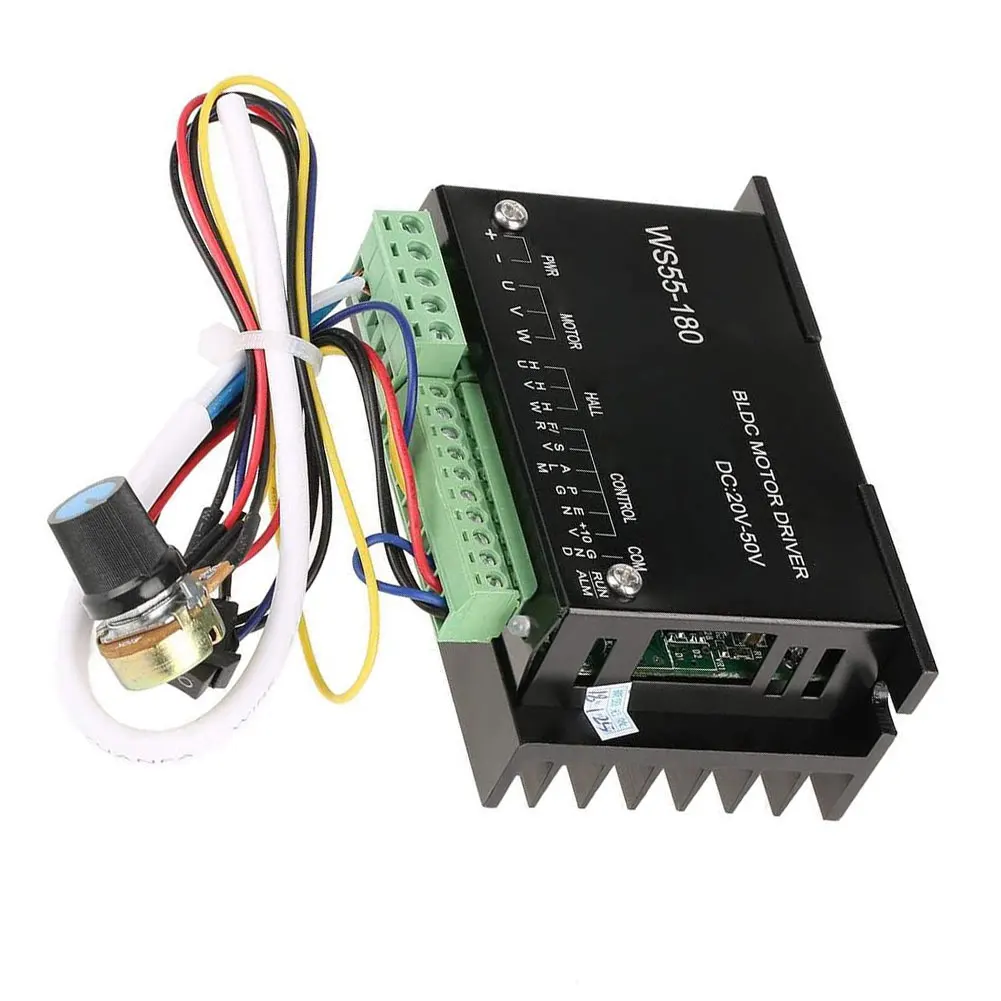 

Motor Driver BLDC Brushless Spindle 3 Phrase DC 20V-50V Controller WS55-180 For CNC Machine 2021 New