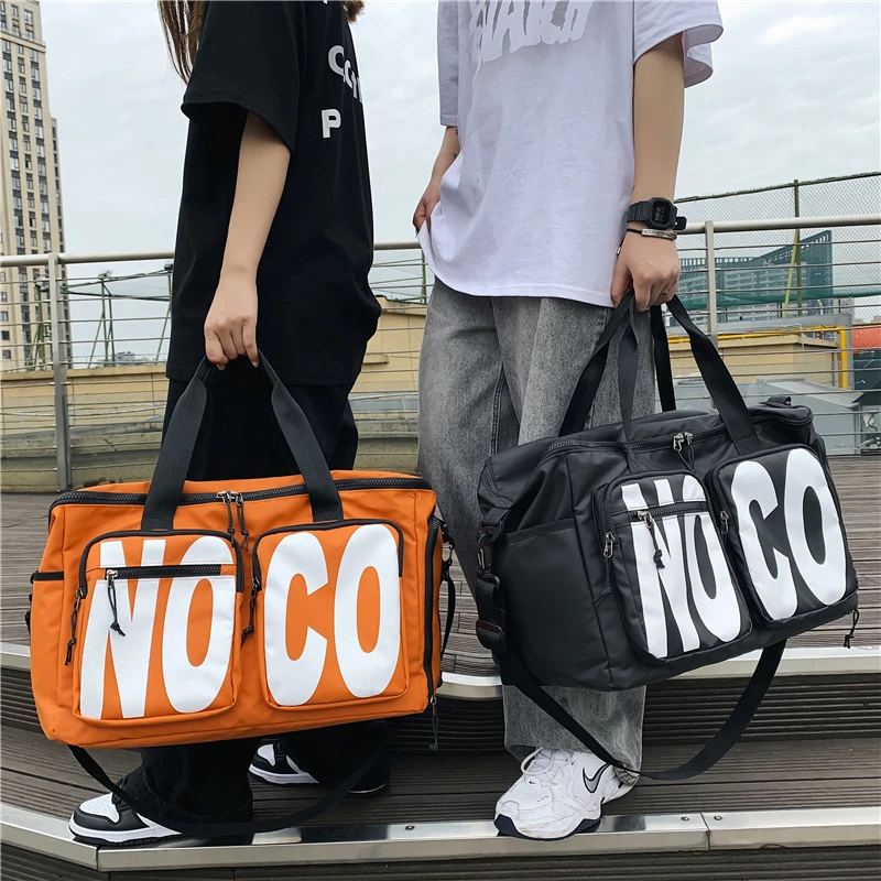 구매 패션 편지 여행 가방 여자/남자 휴대용 손 가방 신발 케이스 큰 방수 여행 더플 주말 가방 남성/여성 체육관 가방