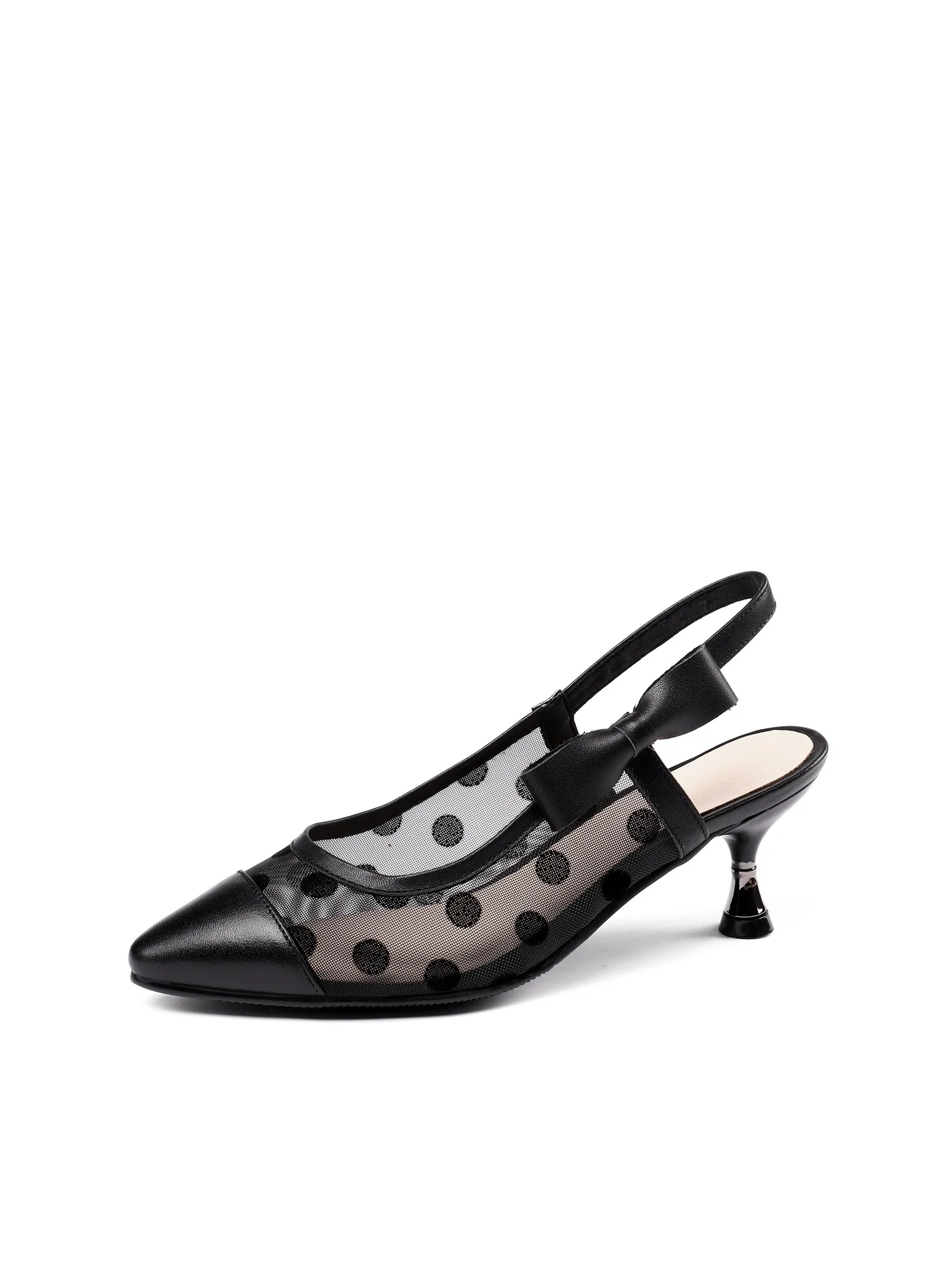 

Summer new style pointed thin heel back empty sandals shallow mouth wave small fragrance women's sandals