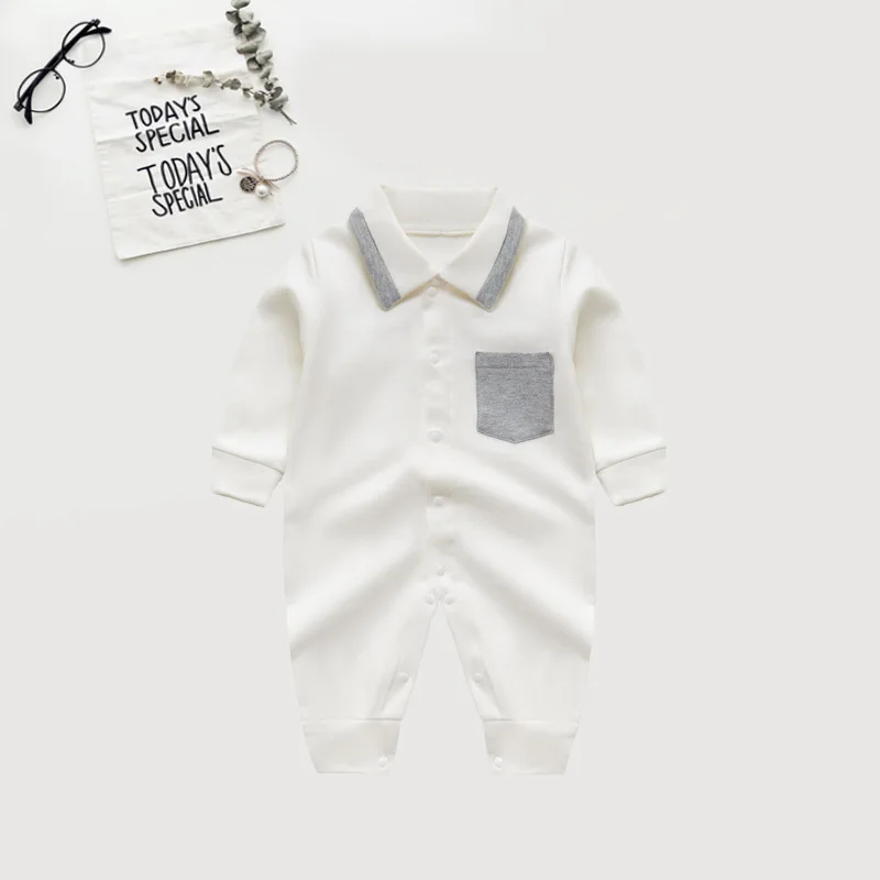 Рождественская Одежда для новорожденных хлопковый Детский комбинезон с