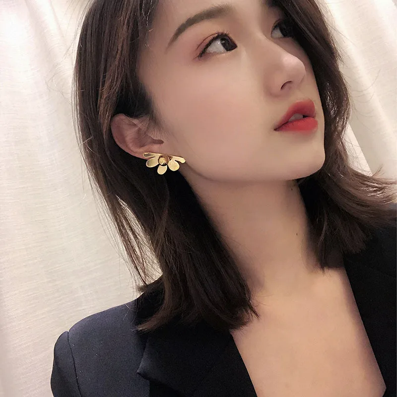 Новые корейские ювелирные украшения в виде веера половина цветка Матовый