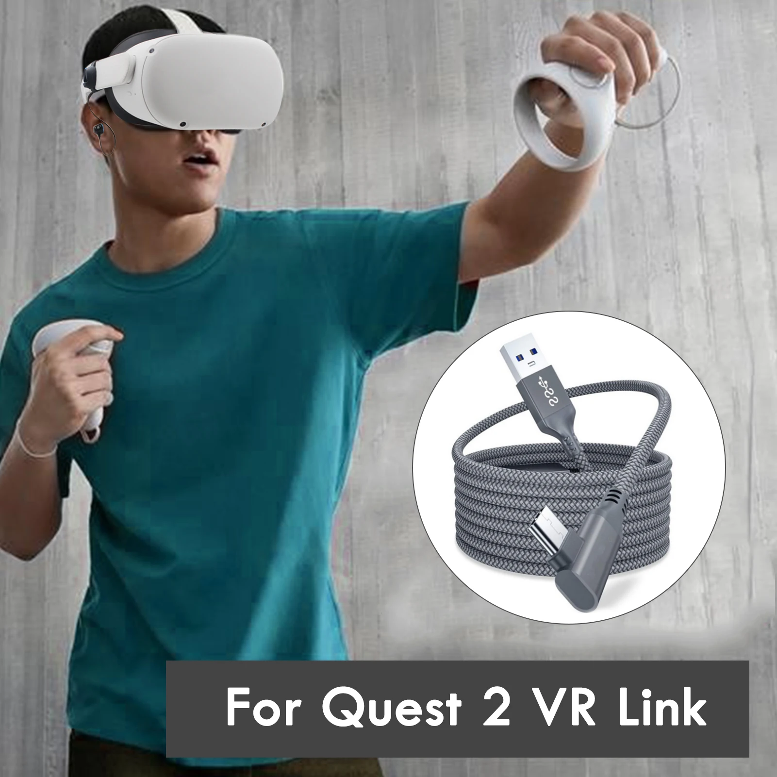 Кабель для зарядки и передачи данных Oculus Quest 2 5 м USB USB-A Type-C гарнитуры виртуальной