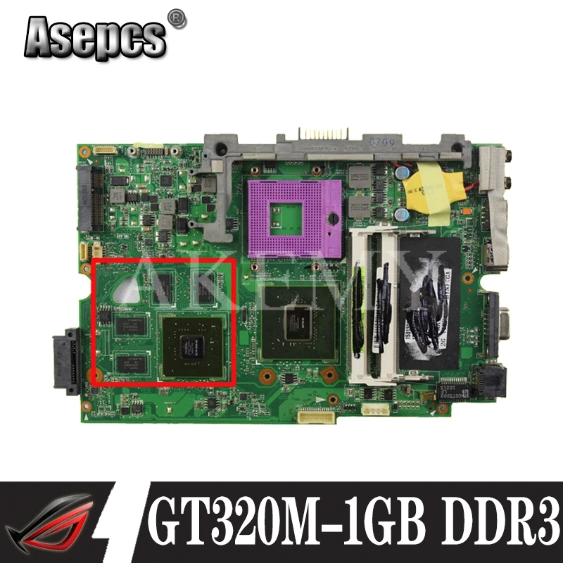 

K40ID Laptop motherboard For Asus K50ID K40IE K50IE PRO5DI original mainboard DDR3-RAM GT320M-1GB