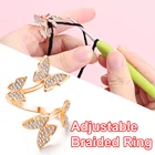 Лидер продаж, регулируемая петля для вязания в форме бабочки, петля для вязания крючком, инструменты для вязания, кольцо, наперсток для пальцев, направляющие для пряжи, швейный аксессуар