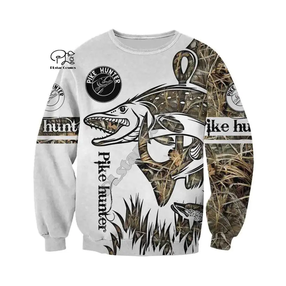 

PLstar Cosmos 3DPrint Hunter hunting Fish Unisex Harajuku Streetwear Man and Woman Funny Hoodies/Sweatshirt/Jacket/-a7