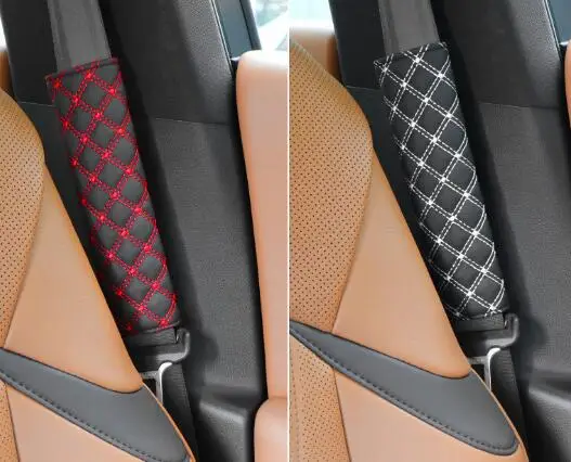 2 Pieces Auto Car Seat Belt Cover Red Wine Soft Shoulder Pad Seatbelt Strap Fit For BMW Ford Passat Honda Audi Toyota |