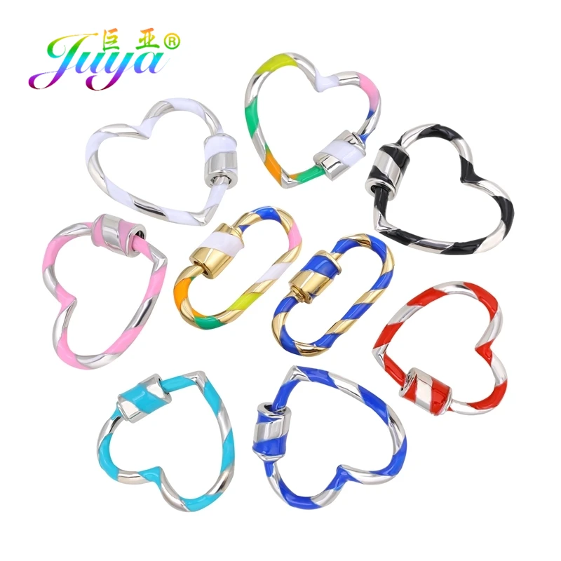

Juya 4pcs/Lot Wholesale DIY Colorful Screw Locket Accessories Enamel Carabiner Clasps For HandMade Punk Jewellry Making Supplies