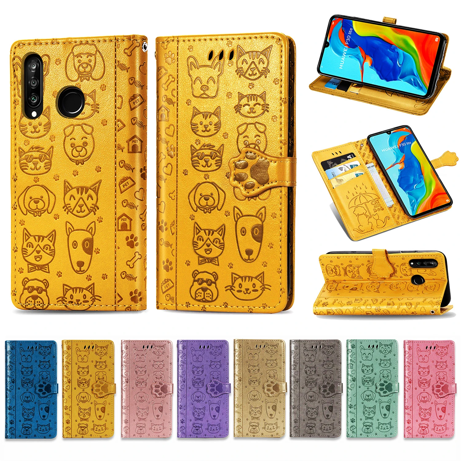 Кожаный чехол-кошелек для Huawei P30 Lite P40 Pro Y7P Y5P Honor 20 10i 9A 9C 30 | Мобильные телефоны и