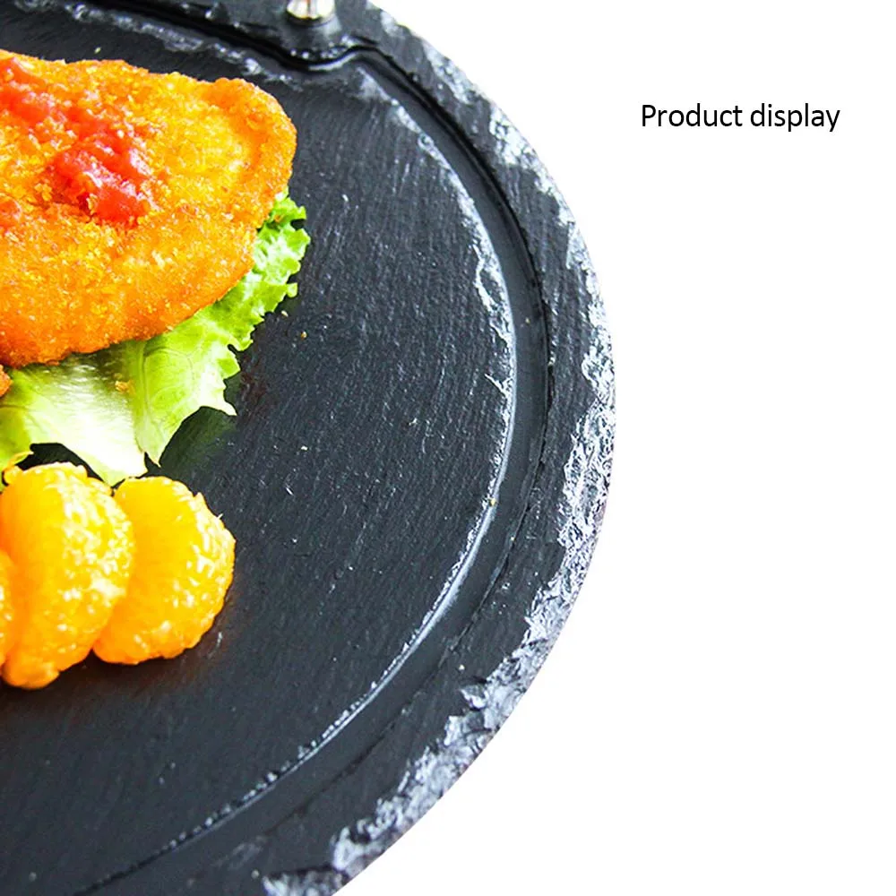 Натуральная пластина сланца тарелки для стейков шиферная столовая тарелка