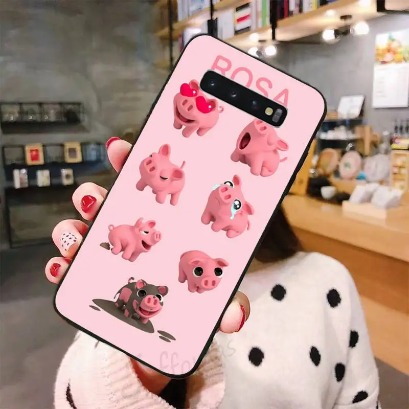 

Pink cute cartoon pig Funny Phone Cases For Samsung A50 A51 A71 A20E A20S S10 S20 S21 S30 Plus ultra 5G M11 cover funda shell