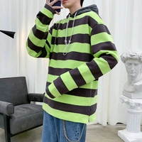 2021 fleece mens spring summer korean striped fashion loose hooded hoodie college cotton the new listing movement couples
