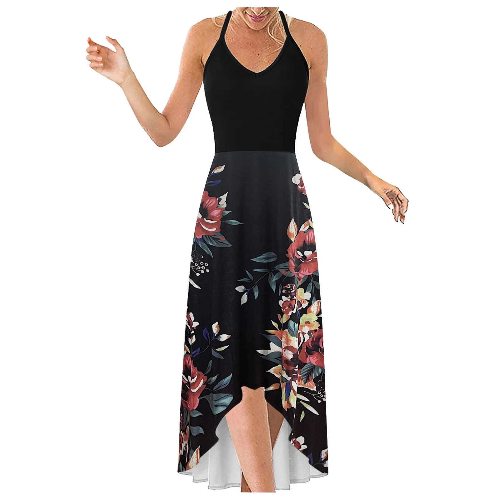 

Женское длинное пляжное платье на бретелях-спагетти, с открытой спиной и цветочным принтом