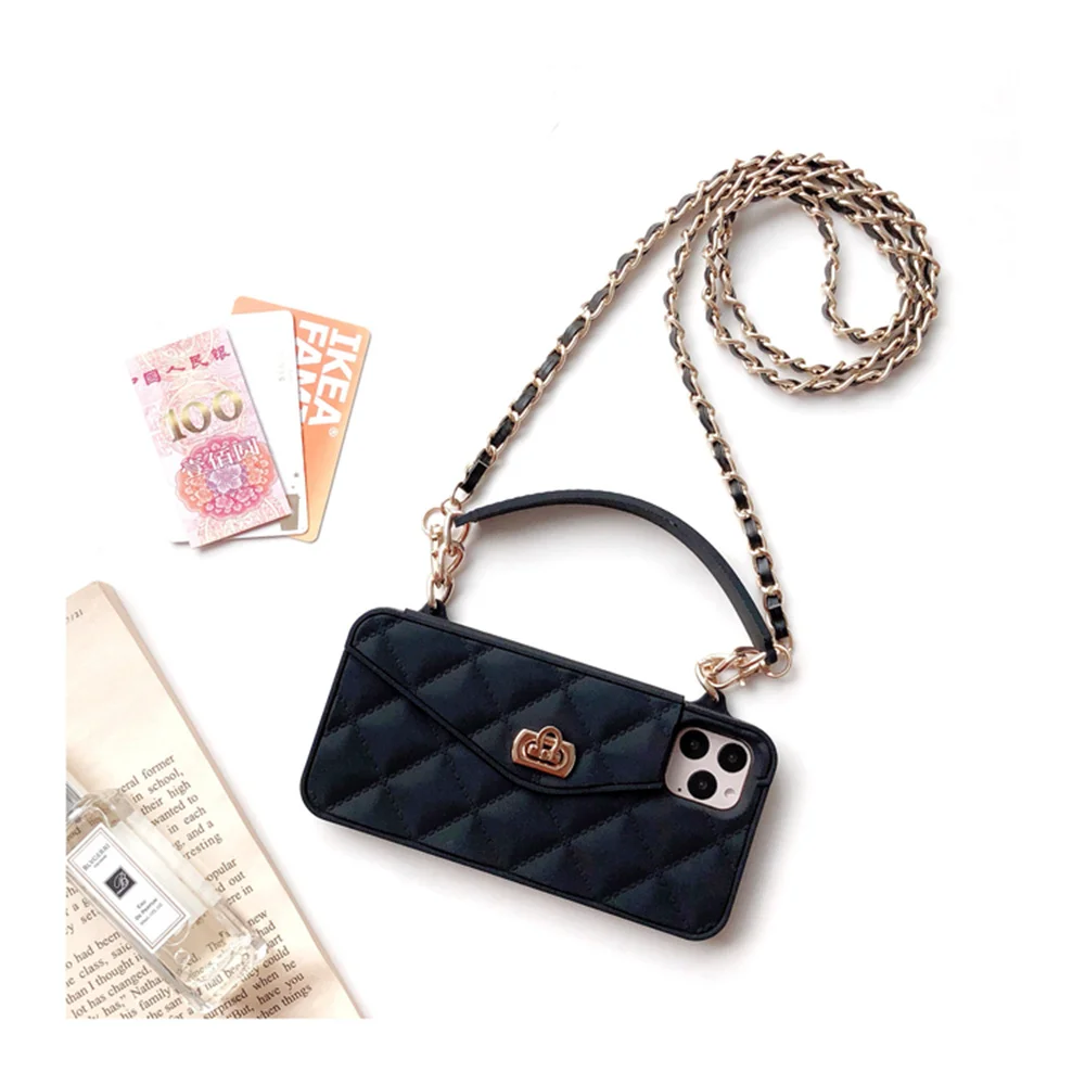 Long chain Crossbody, Crossbody strap for cell phone case PU leather, Metal chain, Phon case Accessories, Lanyard For backpack