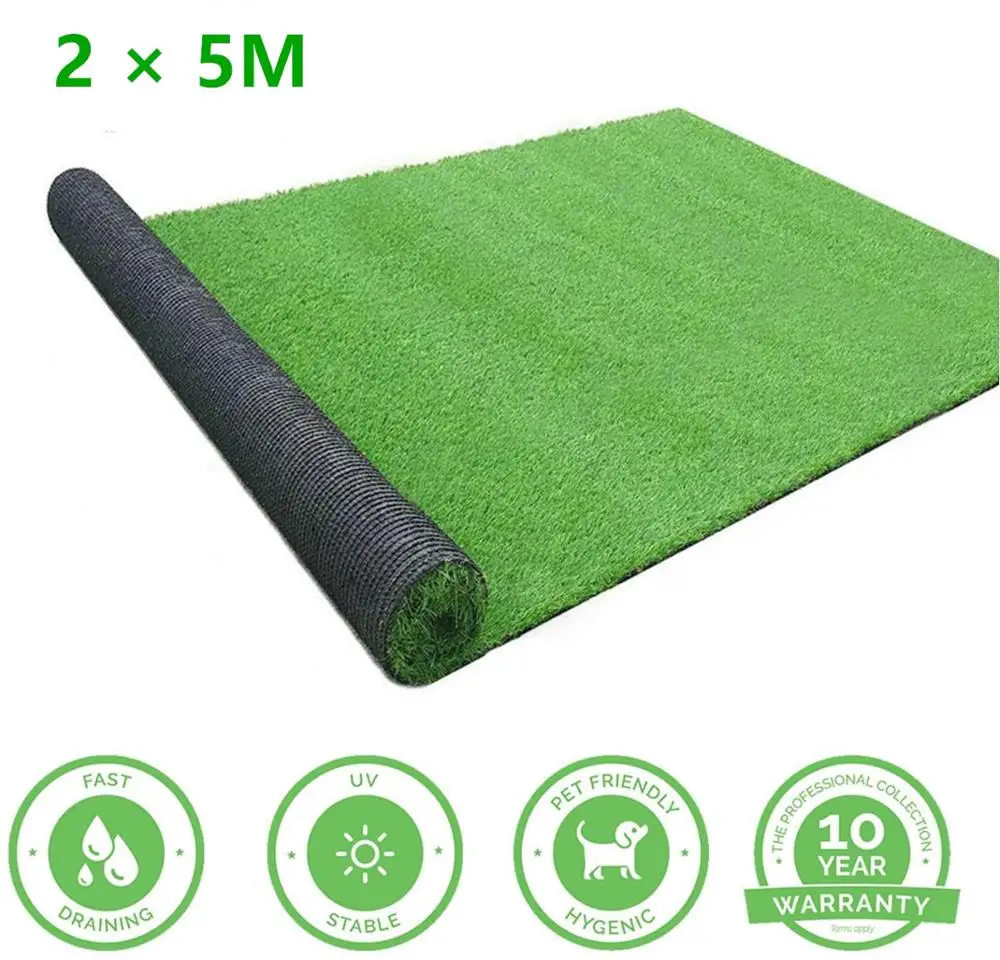 

2 Ã— 5M Outdoor Artificial Grass Mat, Indoor Outdoor Landscape Decoration, Lawn Turf Synthetic Rugs Mat