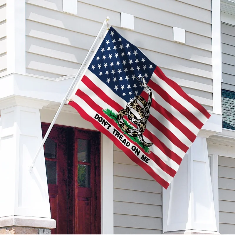 Американский флаг Гадсден 3x5 футов яркие цвета и устойчивость к УФ-излучению