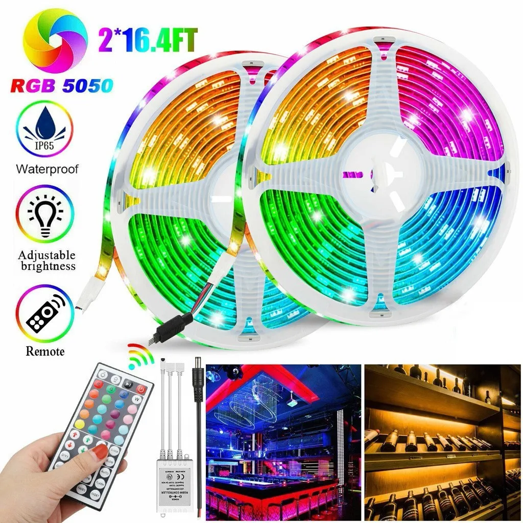 

LED Lights Strips IR Remote 10M 600 LED Strip 3528 SMD Flexible Lamp Tape Ribbon RGB TV Desktop Screen BackLight Diode Tape #GM